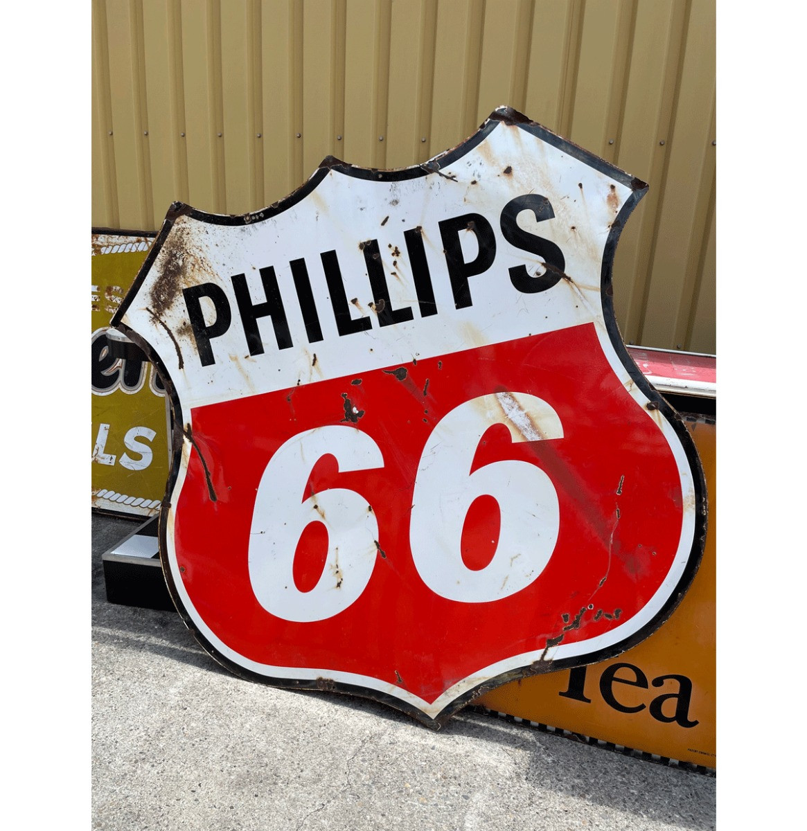 Phillips 66 Metalen Bord - Origineel - 178 x 180 cm - Dubbelzijdig