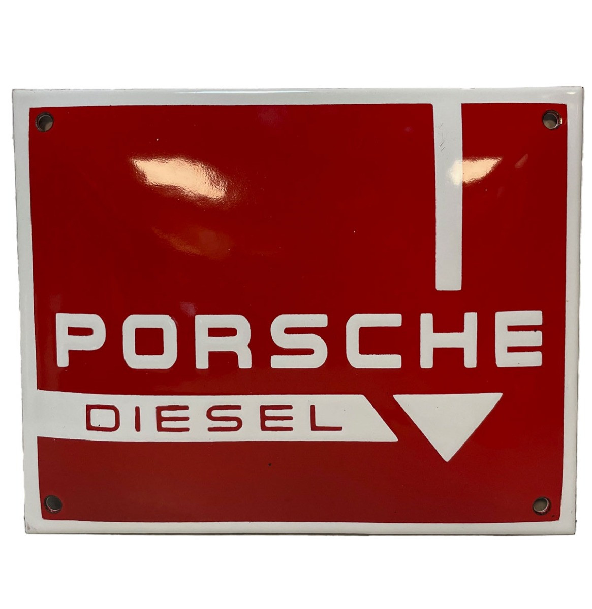 Porsche Diesel Emaille Bord 20 x 16 cm