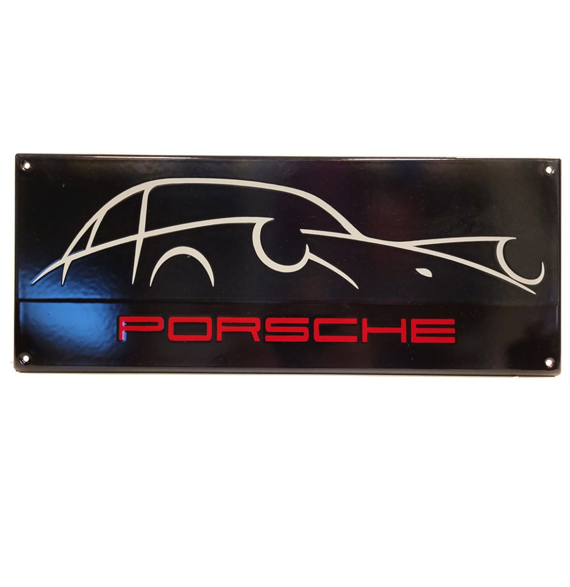 Porsche Silhouette Emaille Bord - 50 x 20 cm