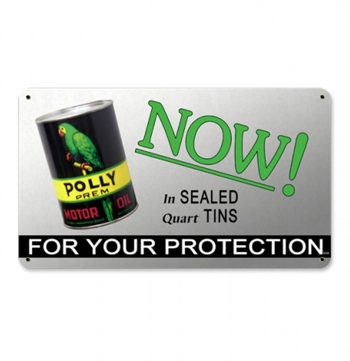 Polly Premium Motor Oil Now In Sealed Quart Tins Zwaar Metalen Bord 34 x 20 cm