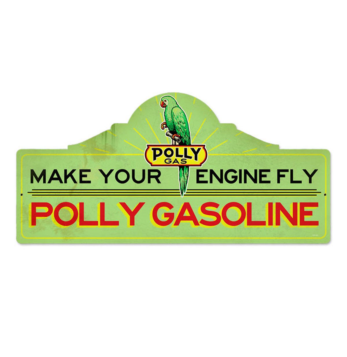 Polly Gas Polly Gasoline Zwaar Metalen Bord