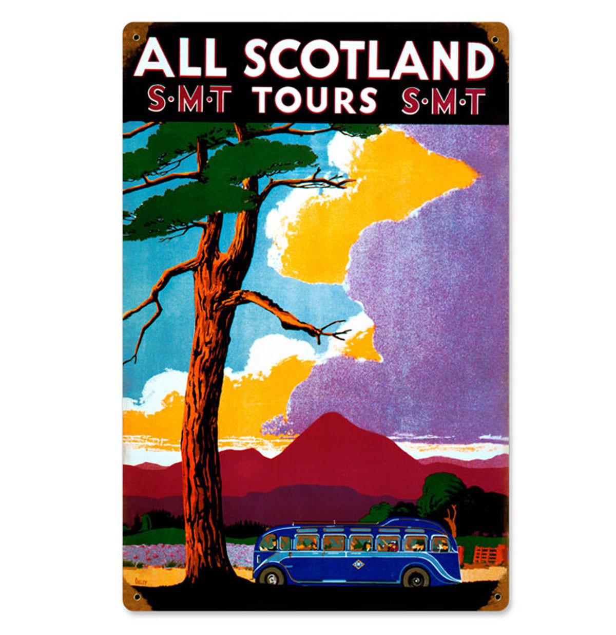 All Scotland S.M.T. Tours Zwaar Metalen Bord