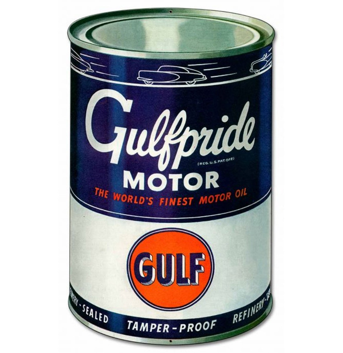Gulf Motor Oil Gulfpride Zwaar Metalen Bord - 58 x 35 cm