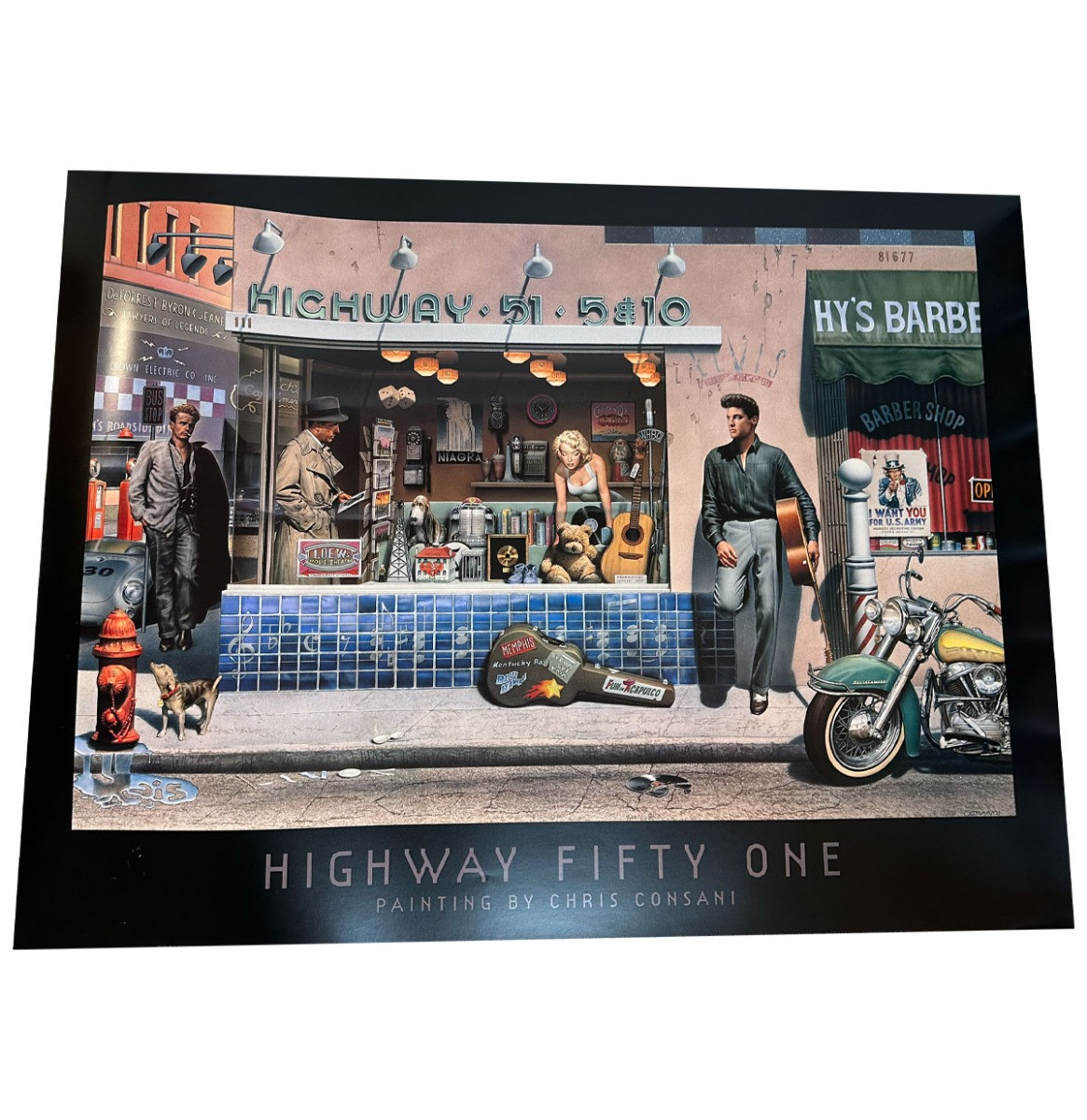Marilyn Monroe, Elvis Presley, James Dean & Humphrey Bogart - Highway Fifty One Poster