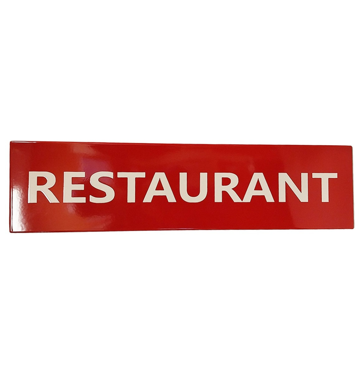Restaurant Rood Emaille Bord - 80 x 20cm