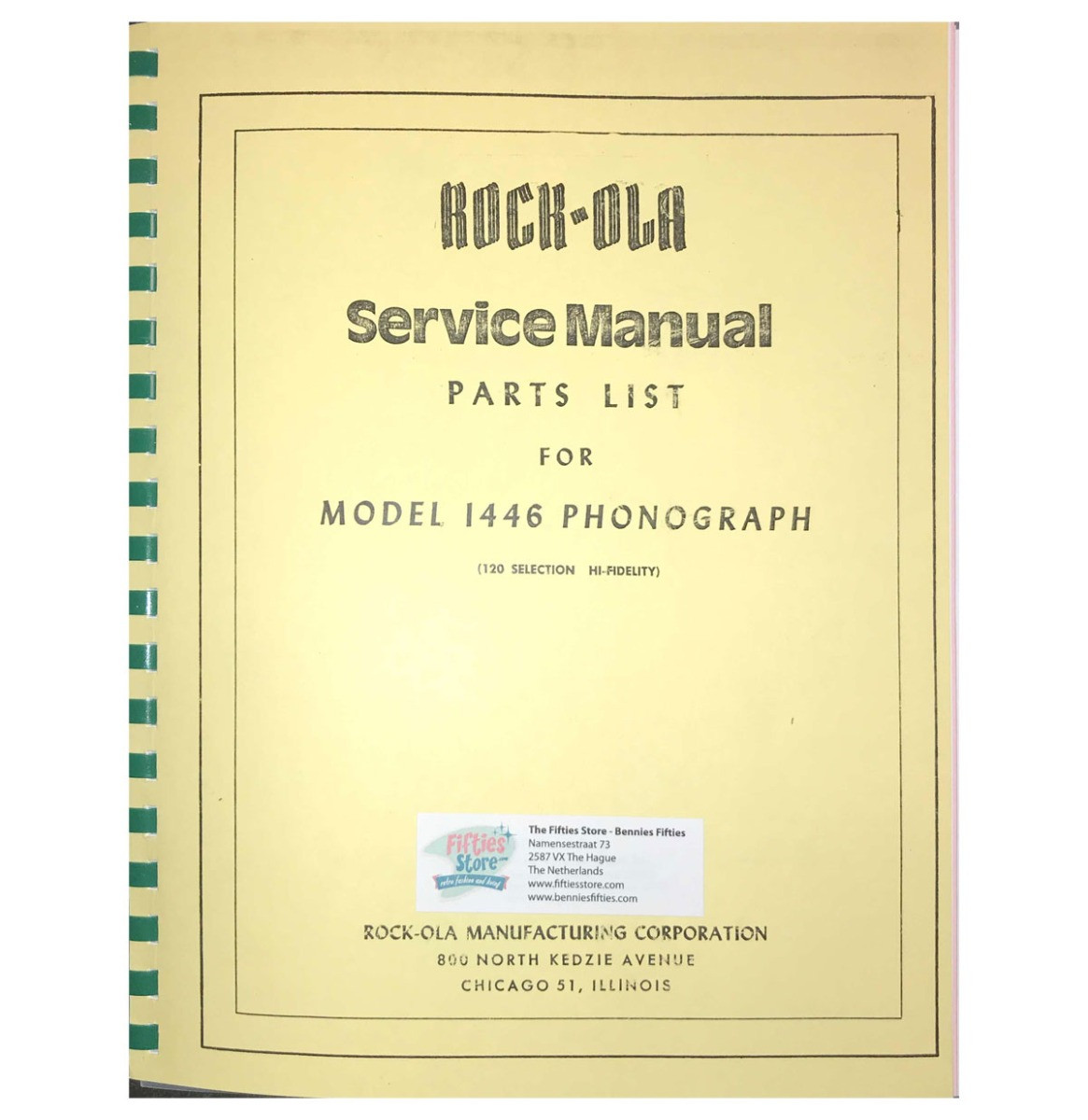Rock-Ola Model 1446 Jukebox Service Manual & Parts List