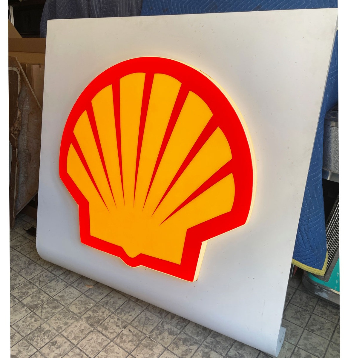 Shell Logo Lichtbak Groot 125 x 120 cm Vintage