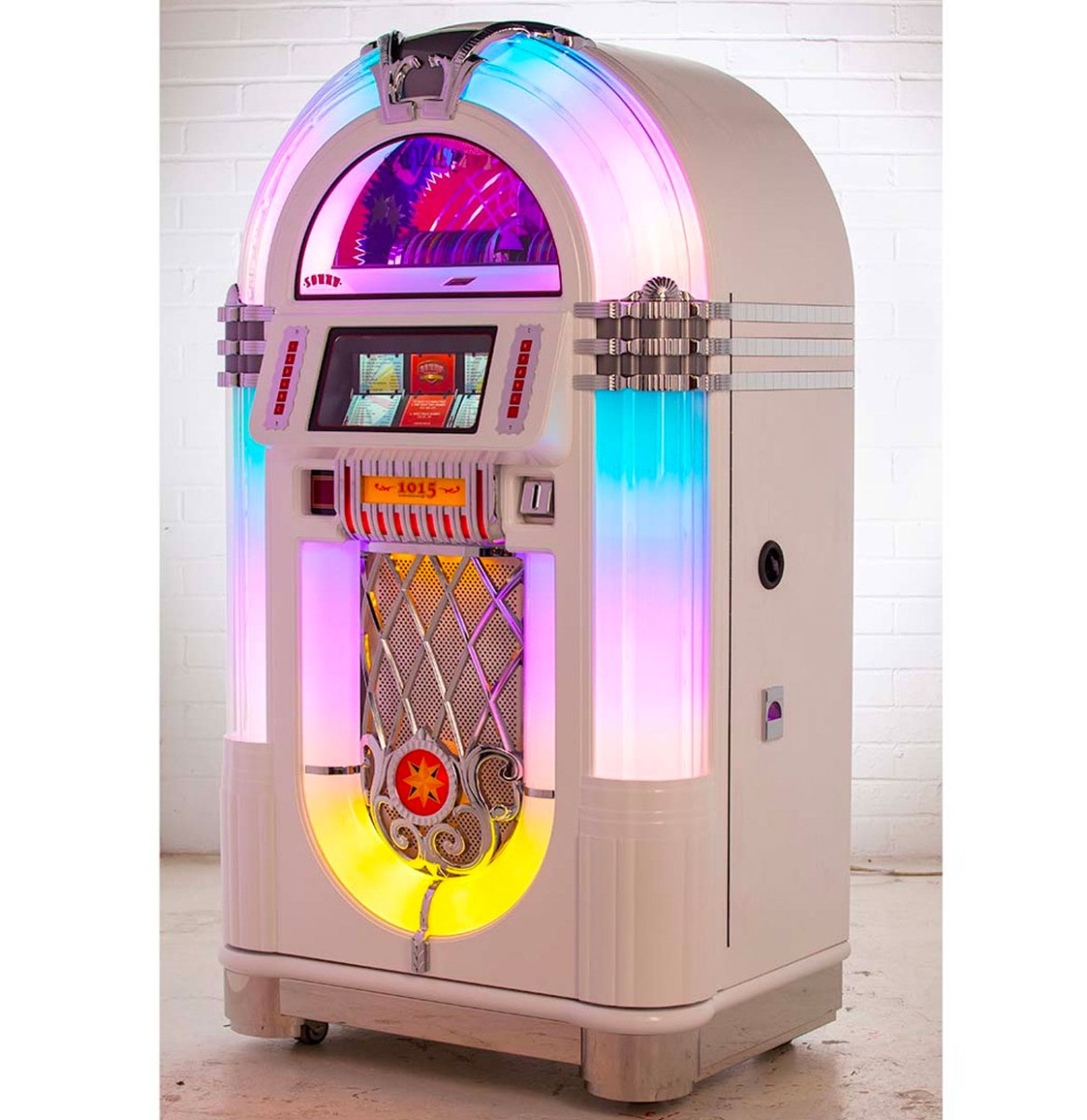 Sound Leisure 80-CD Jukebox 1015 - Wit Glans - Bentley Grill, Incl. Diamond Led Pack