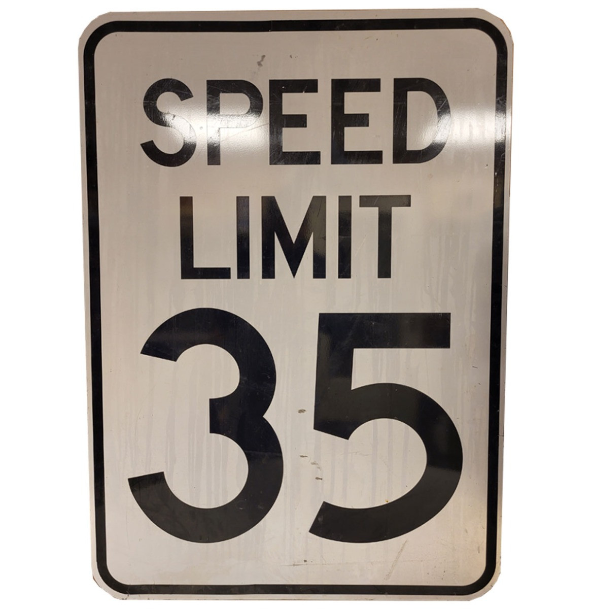 Speed Limit 35 Metalen Straatbord - Origineel - 107 x 77 cm