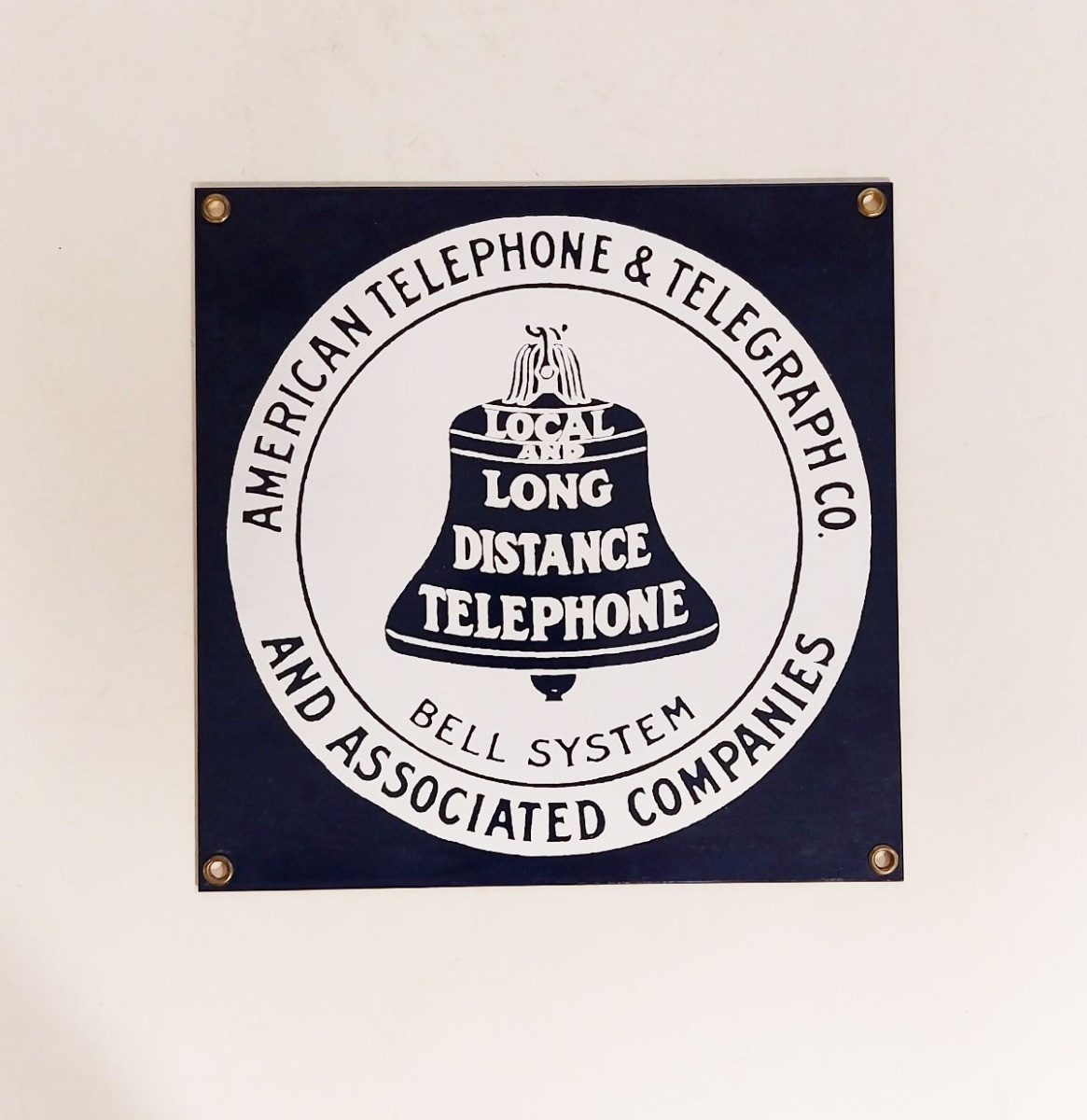 Bell Telephone System Ande Rooney 1990&apos;s Emaille Bord - 20 x 20cm