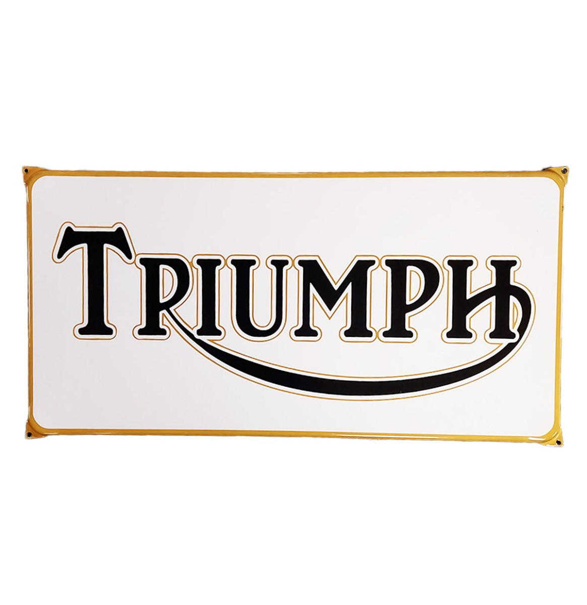 Triumph Logo Wit Emaille Bord - 60 x 30cm