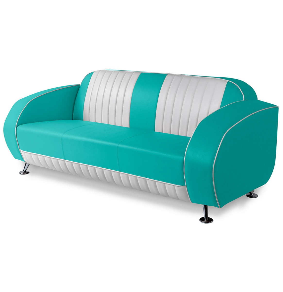 Bel Air Retro Waverly Tweezitter Sofa SF02CBG63 Turquoise/Wit