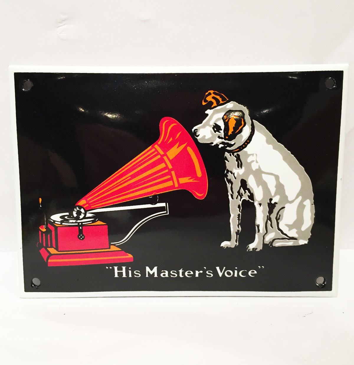 His Master&apos;s Voice Emaille Bord