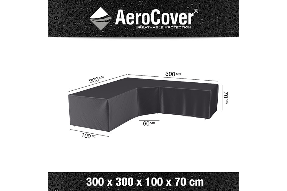 AeroCover | Loungesethoes 300 x 300 x 100 x 71(h) cm | L-vorm Trapeze