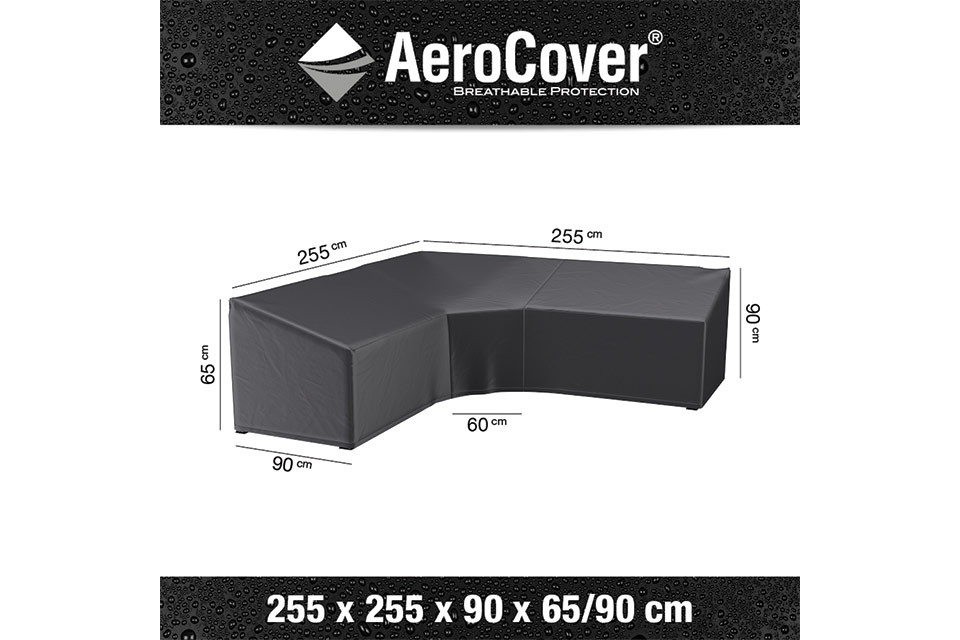 AeroCover | Loungesethoes 255 x 255 x 90 x 65-90(h) cm | L-vorm Trapeze