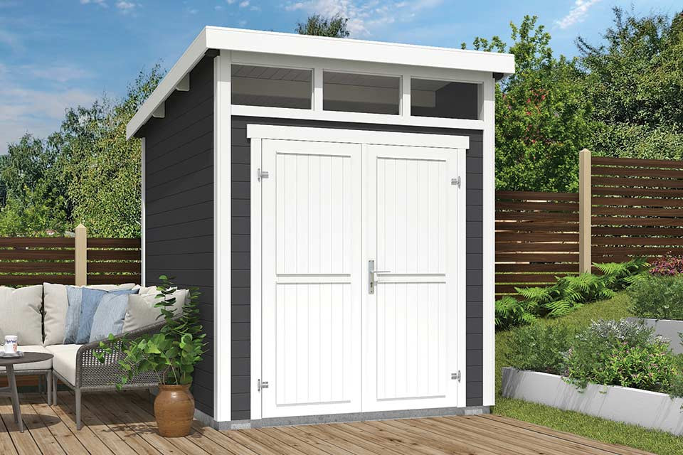 Outdoor Life Products | Tuinhuis Kibo 2 - 200 x 250 | Gecoat | Carbon Grey-Wit
