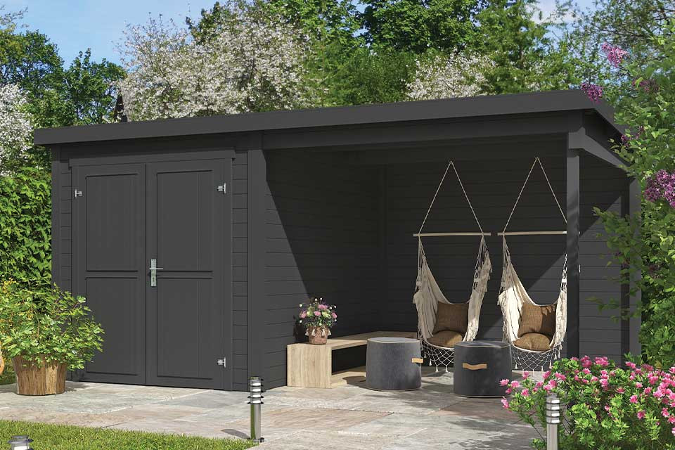 Outdoor Life Products | Tuinhuis Finn 450 x 250 | Gecoat | Carbon Grey