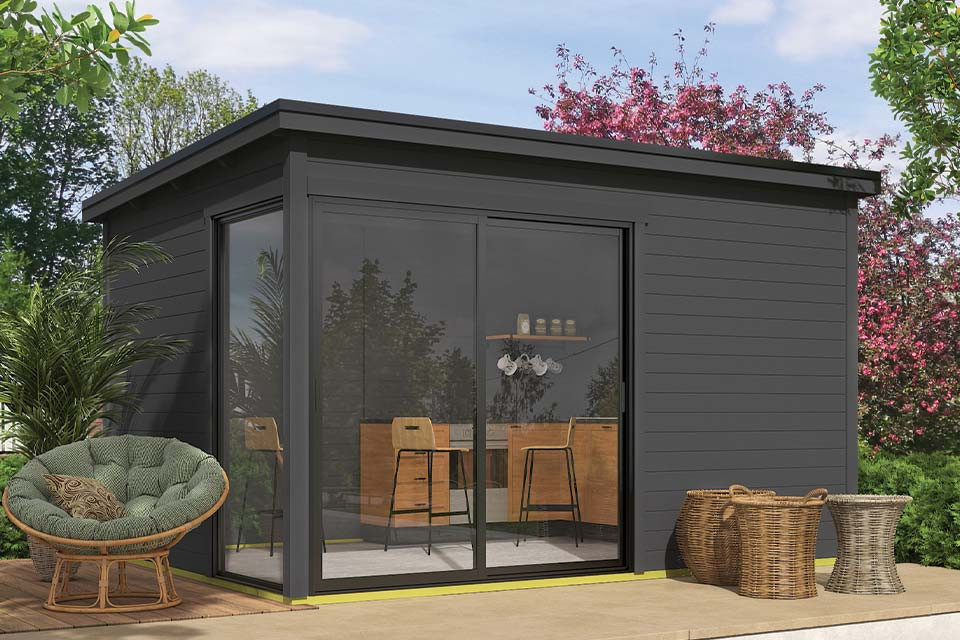 Outdoor Life Products | Tuinhuis Olivia 385 x 295 | Carbon Grey