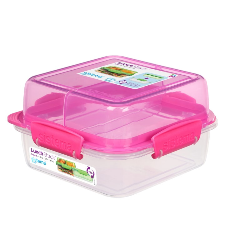 Sistema TO GO - Vierkante Lunch Stack - 1.240 ml Roze