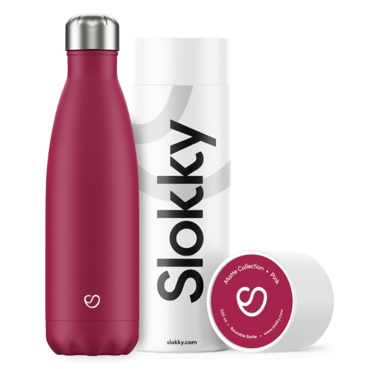 Slokky - Geïsoleerde Drinkfles - 500 ml Matte Pink