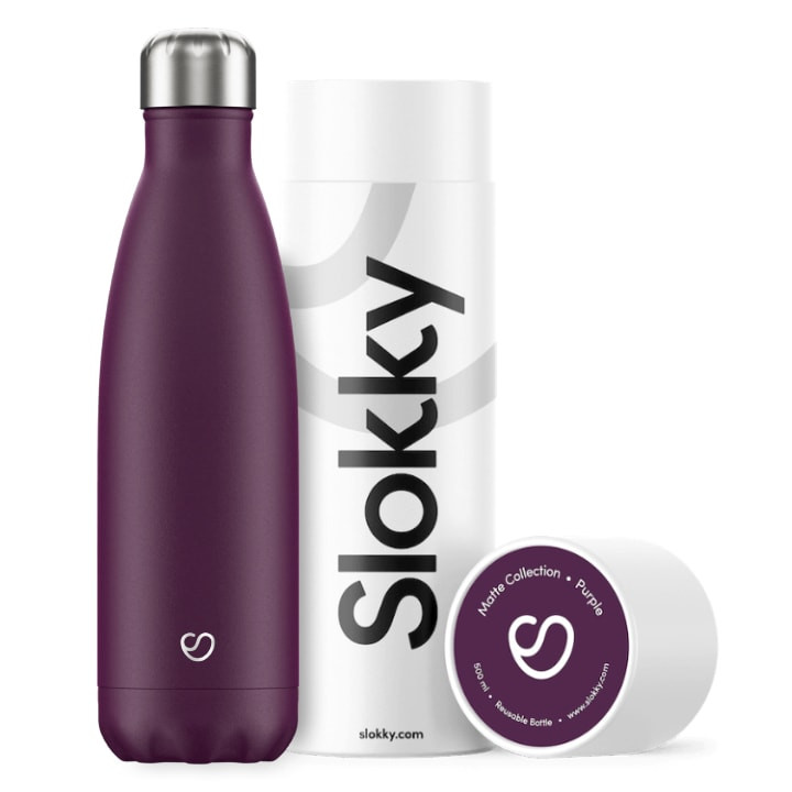 Slokky - Geïsoleerde Drinkfles - 500 ml Matte Purple