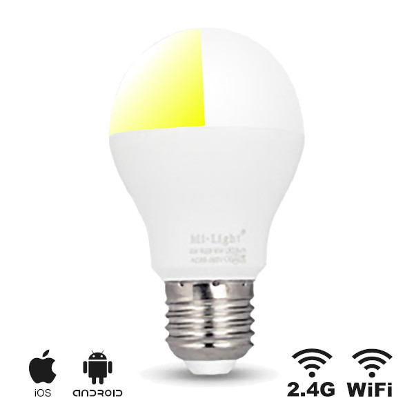 LED E27 Bulb Dual White - 6W - Wifi/RF Controlled