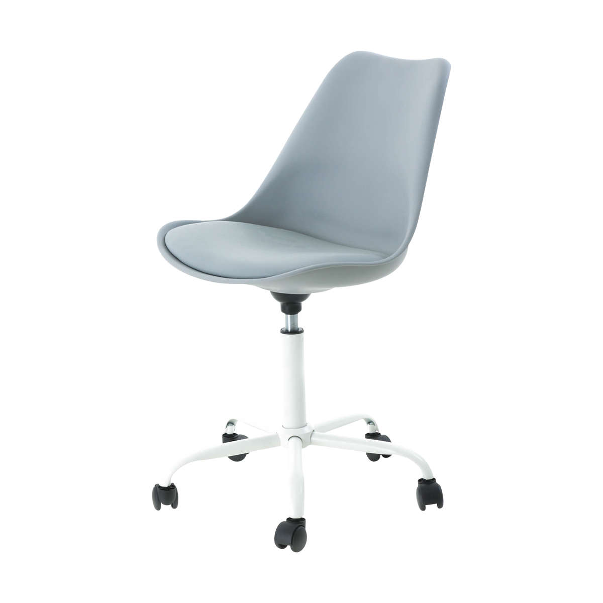 Kontar bureaustoel lichtgrijs - wit onderstel
