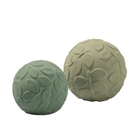 Natuurrubber Sensorisch Speelgoed Leaf Ballen- Set van 2 met Bel - Groen
