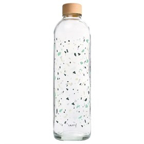 Karaf of Drinkfles Glas met Eco Print 1 liter - Terrazzo