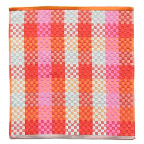 Handdoek van Katoen Restanten 50x50 cm - Serie 7 Oranje-Rood