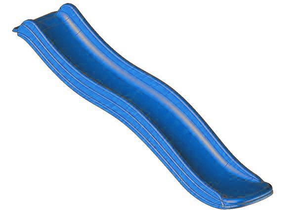 Glijbaan blauw 175cm voor houten speeltoestellen