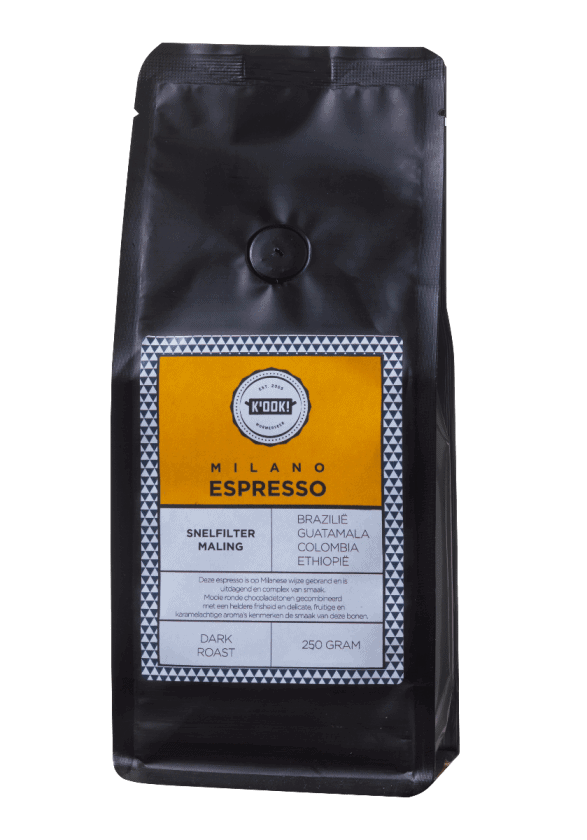 K'OOK! - gemalen koffie - Milano Espresso - 250 gram