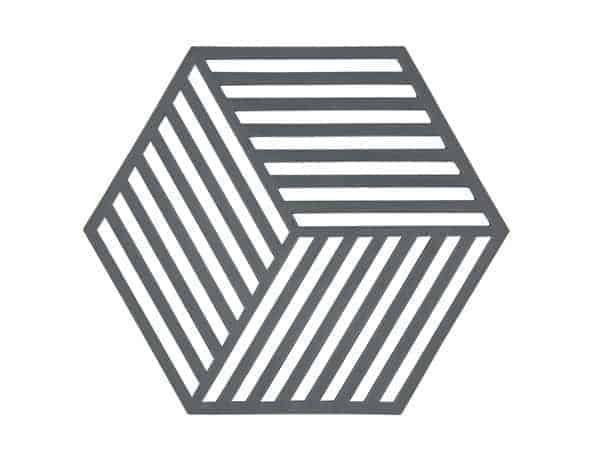 Zone Denmark - siliconen onderzetter Hexagon - grijs - 16 x 14 cm