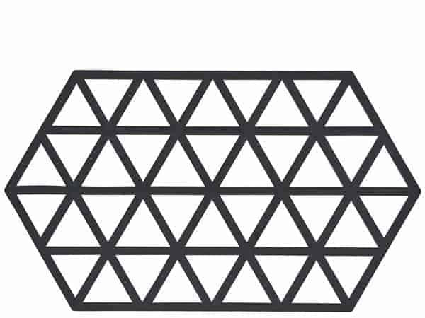 Zone Denmark - siliconen onderzetter Triangle - zwart - 24 x 14 cm