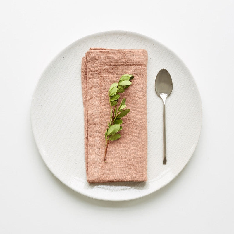 Linen Tales - linnen servetten - set van 2 - cafe crème - 40 x 40 cm