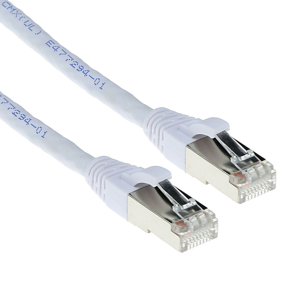 ACT FB6401 SFTP CAT6A Patchkabel Snagless | RJ45 Connectoren | Wit | 1 meter
