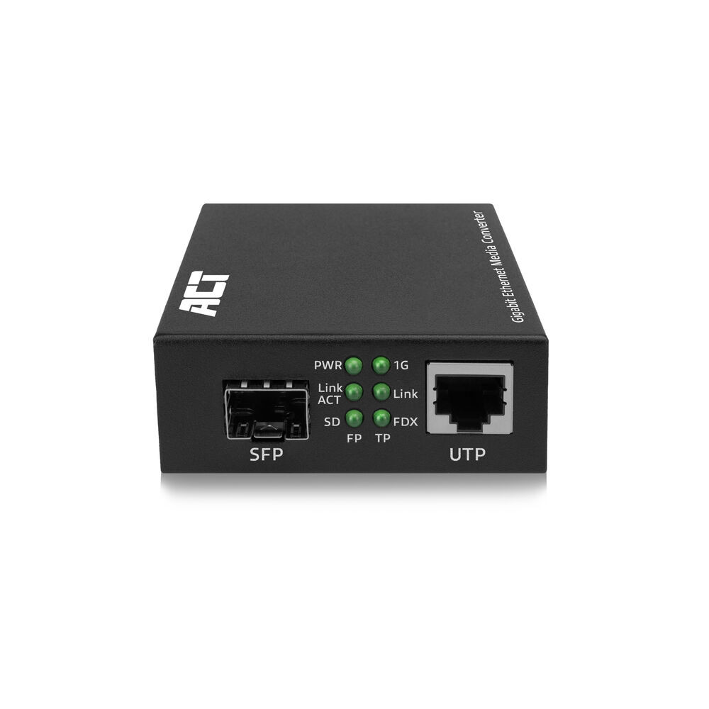 ACT AC4451 Gigabit Ethernet Media Converter | SFP Media Converter | Multimode | Singlemode | Zwart