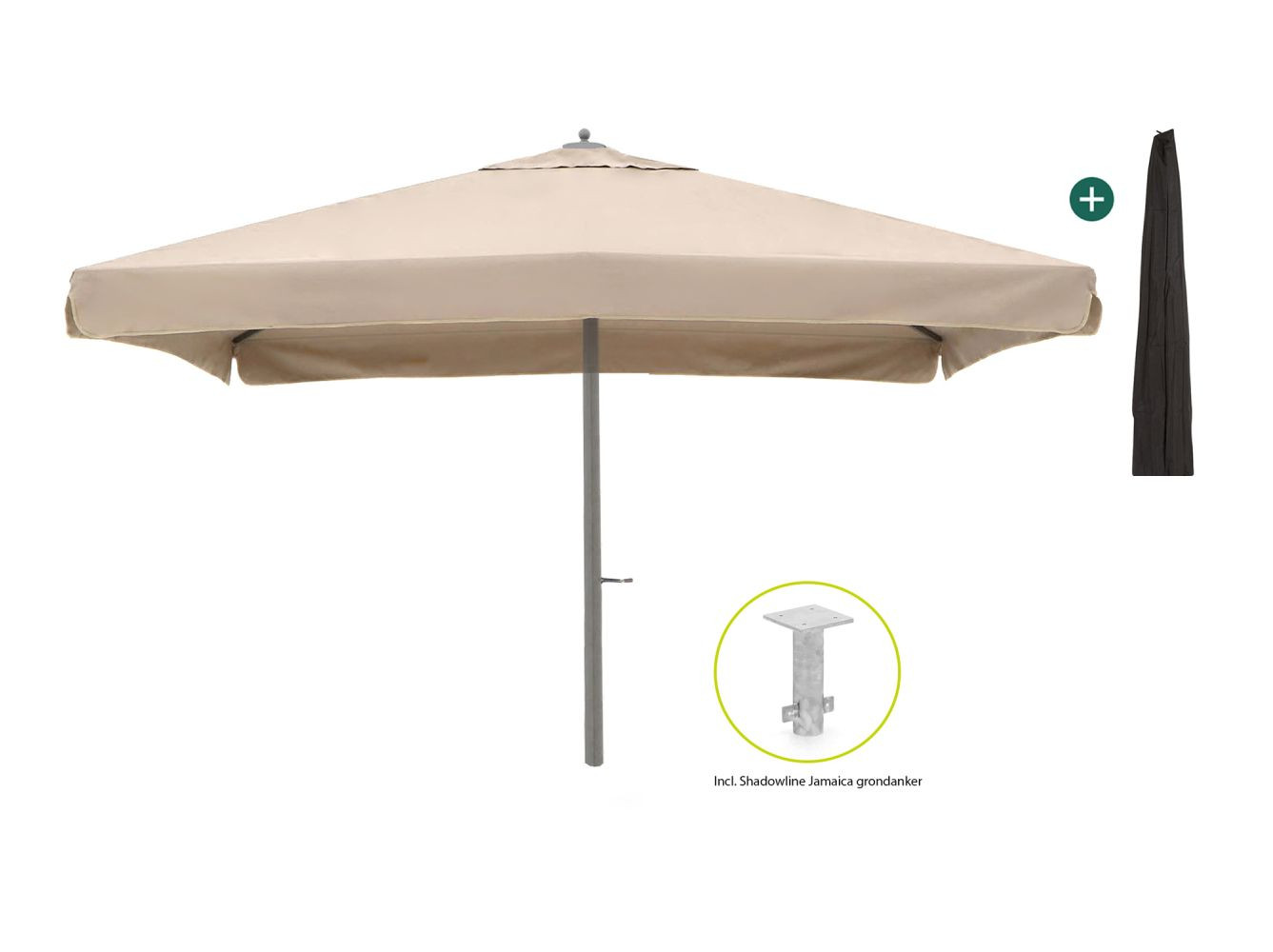 Shadowline Java parasol 450x450cm - Laagste prijsgarantie!