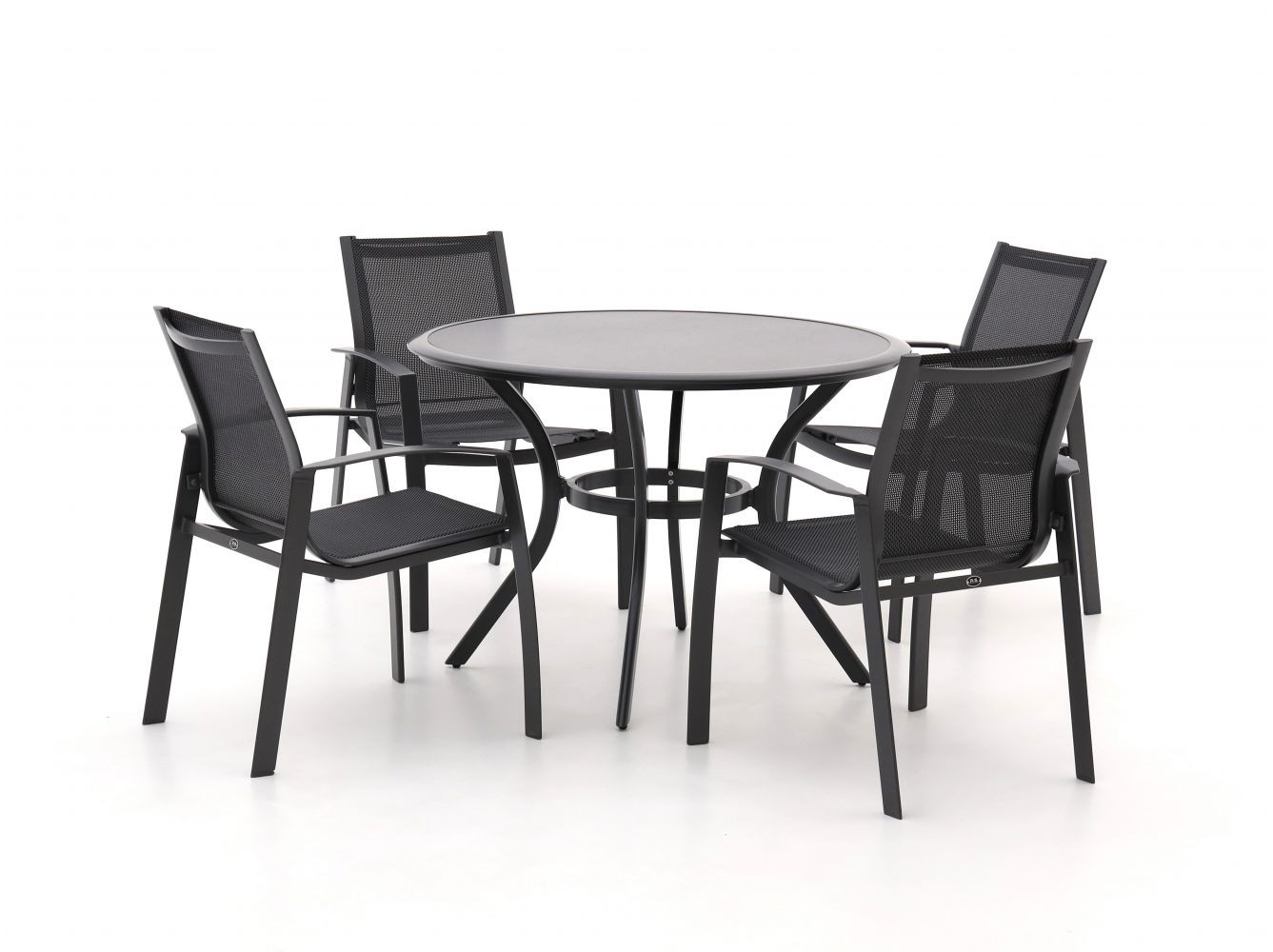 R&S Design Altea/Follo ø110cm dining tuinset 5-delig stapelbaar - Laagste prijsgarantie!