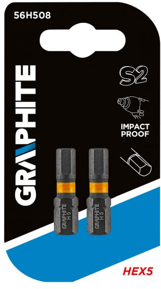 graphite impact bit ph1/2/3. pz1/2/3 x 25 mm 6 stuks 56h540