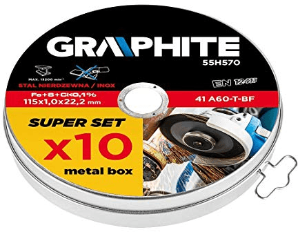 graphite doorslijpschijf box 115 mm 10 stuks 55h570