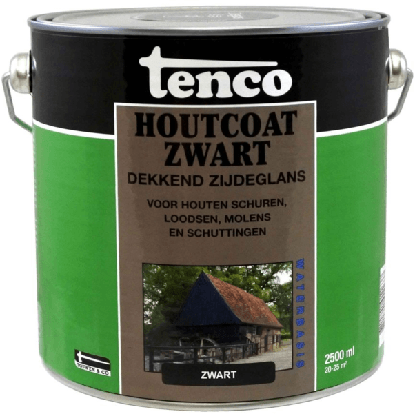 tenco houtcoat waterbasis zijdeglans zwart 1 ltr