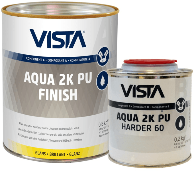 vista aqua 2k pu finish glans lichte kleur set 5 kg