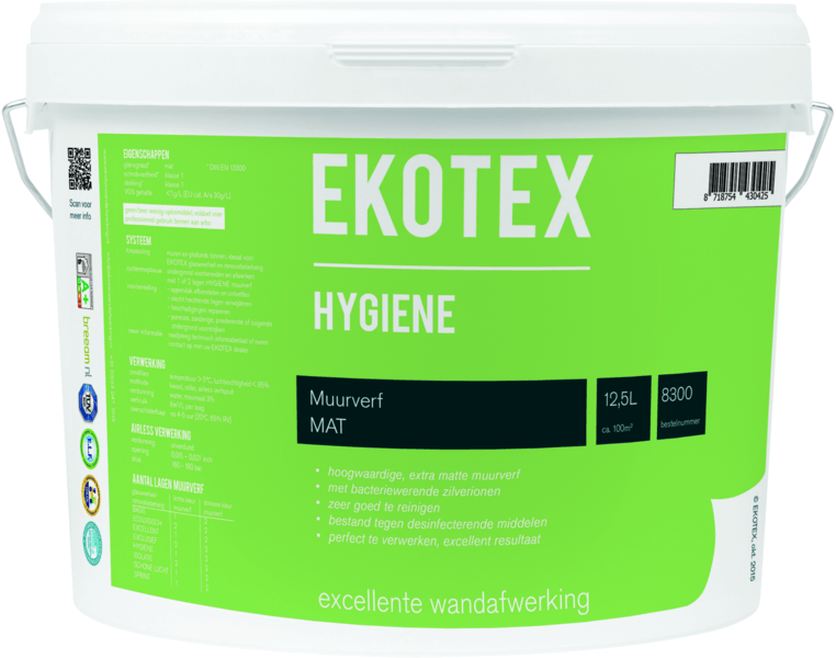 ekotex muurverf hygiene kleur 12.5 ltr