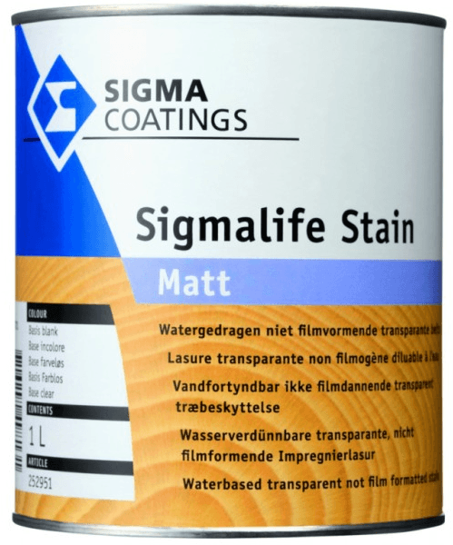 sigma sigmalife stain matt kleur 1 ltr