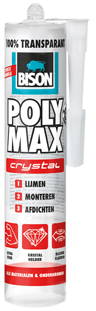 bison poly max crystal express transparant tube 115 gram