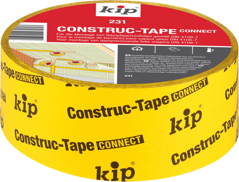 kip construc-tapeconnect 231 geel 60mm x 40m