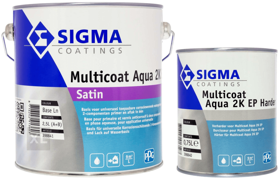 sigma multicoat aqua 2k ep satin kleur set 2.5 ltr