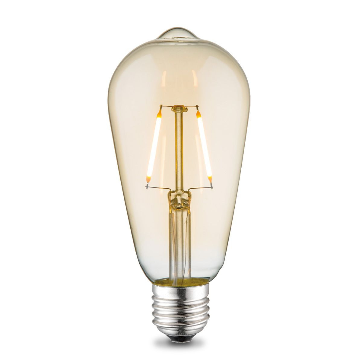 Edison Vintage LED lamp E27 LED filament lichtbron, Deco Drop ST64, 6.4/6.4/14cm, Amber, Retro LED lamp 2W 160lm 2700K, warm wit licht, geschikt voor E27 fitting