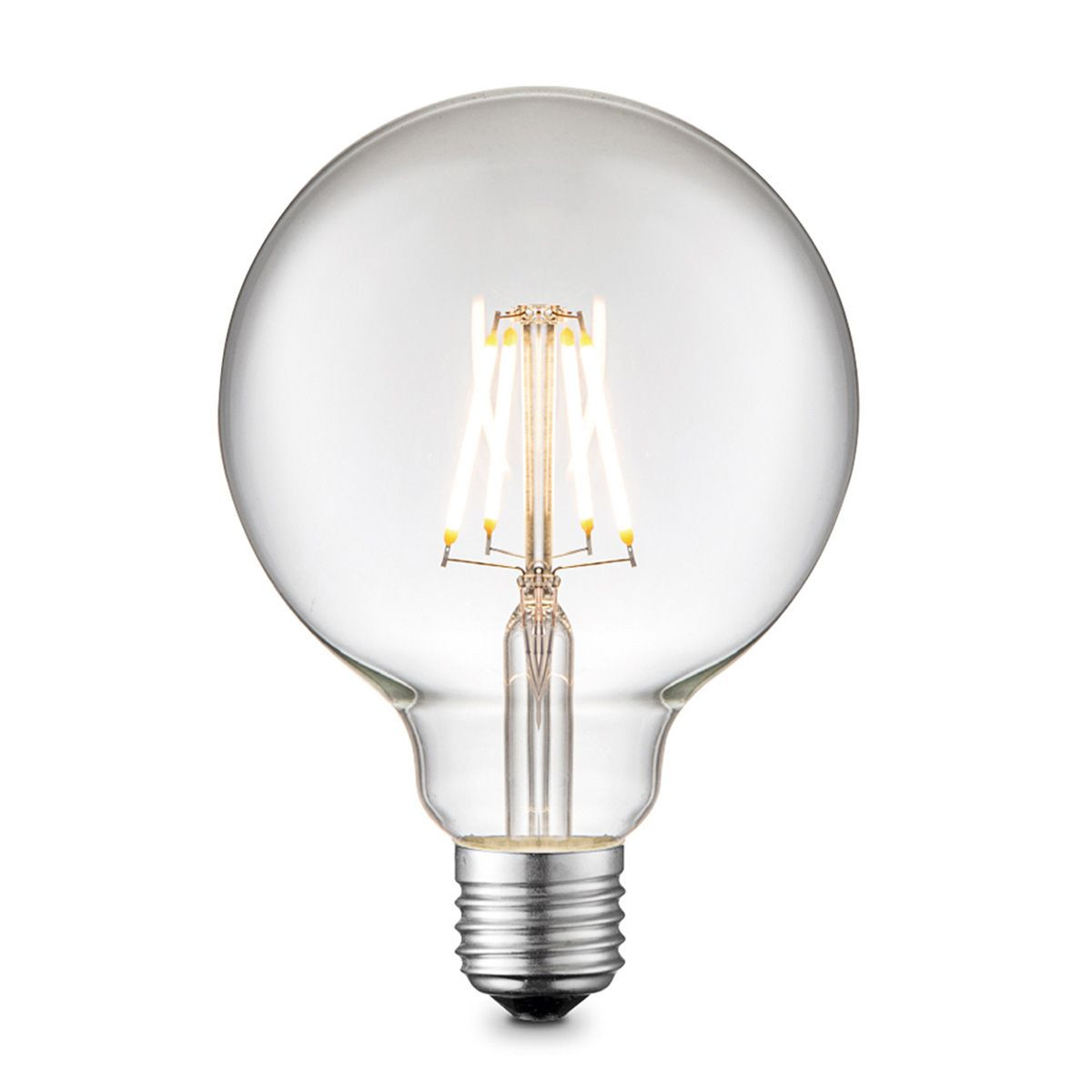Edison Vintage LED lamp E27 LED filament lichtbron, Deco Globe G95, 9.5/9.5/13.5cm, Helder, Retro LED lamp Dimbaar, 6W 700lm 3000K, warm wit licht, geschikt voor E27 fitting